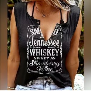 NWOT NEW WHISKEY AND WINE BLACK TOP SIZE LARGE